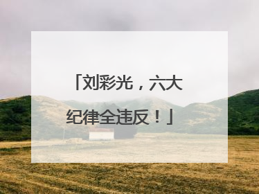 刘彩光，六大纪律全违反！