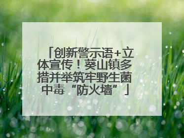 创新警示语+立体宣传！葵山镇多措并举筑牢野生菌中毒“防火墙”