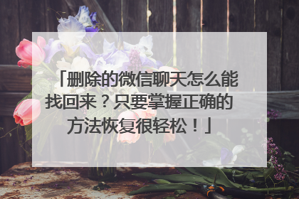 删除的微信聊天怎么能找回来？只要掌握正确的方法恢复很轻松！