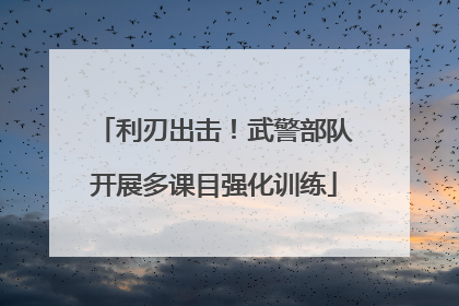 利刃出击！武警部队开展多课目强化训练
