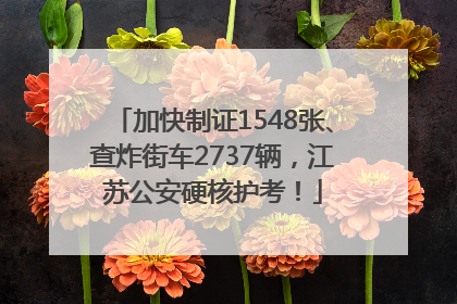 加快制证1548张、查炸街车2737辆，江苏公安硬核护考！