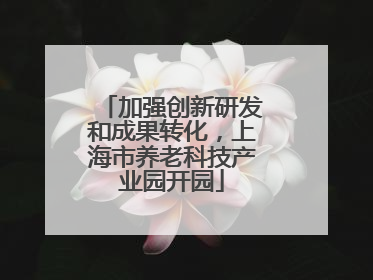 加强创新研发和成果转化，上海市养老科技产业园开园
