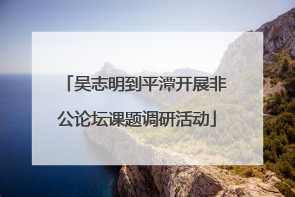 吴志明到平潭开展非公论坛课题调研活动