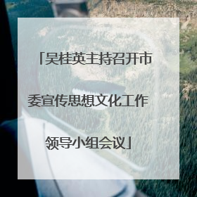 吴桂英主持召开市委宣传思想文化工作领导小组会议