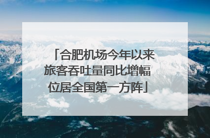 合肥机场今年以来旅客吞吐量同比增幅位居全国第一方阵