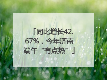 同比增长42.67%，今年济南端午“有点热”