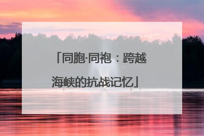 同胞·同袍：跨越海峡的抗战记忆