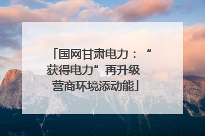 国网甘肃电力：“获得电力”再升级 营商环境添动能