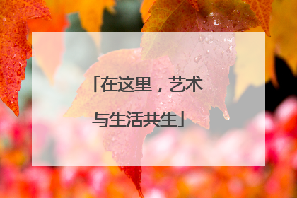 在这里，艺术与生活共生