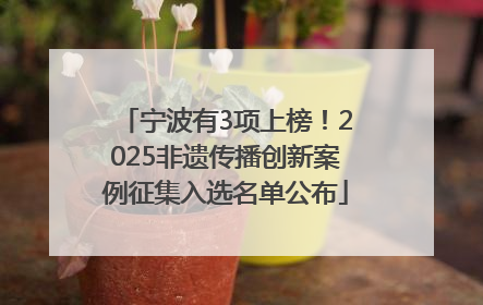 宁波有3项上榜！2025非遗传播创新案例征集入选名单公布