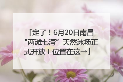定了！6月20日南昌“两滩七湾”天然泳场正式开放！位置在这→