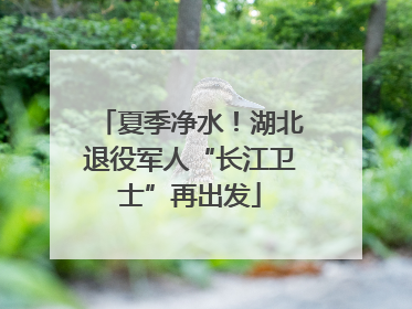 夏季净水！湖北退役军人“长江卫士”再出发
