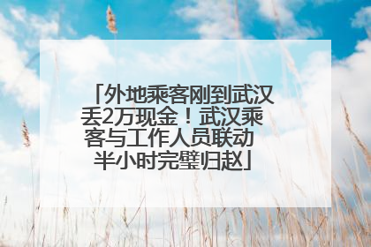 外地乘客刚到武汉丢2万现金！武汉乘客与工作人员联动 半小时完璧归赵