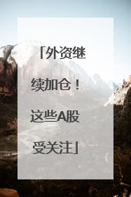 外资继续加仓！这些A股受关注