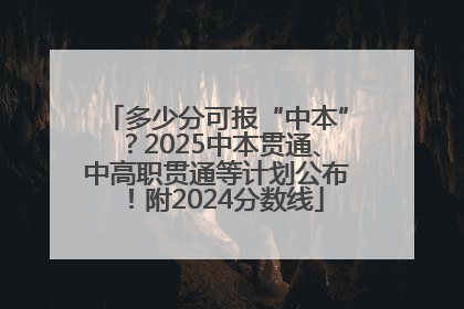 多少分可报“中本”？2025中本贯通、中高职贯通等计划公布！附2024分数线