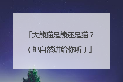 大熊猫是熊还是猫？（把自然讲给你听）