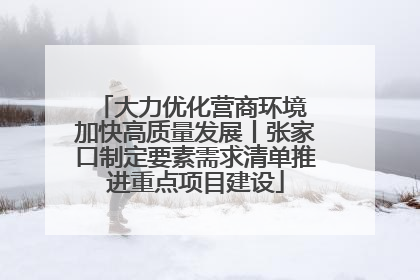 大力优化营商环境 加快高质量发展丨张家口制定要素需求清单推进重点项目建设