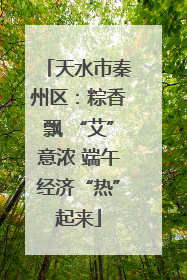 天水市秦州区：粽香飘 “艾”意浓 端午经济“热”起来