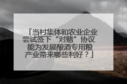 当村集体和农业企业尝试签下“对赌”协议 能为发展酿酒专用粮产业带来哪些利好？
