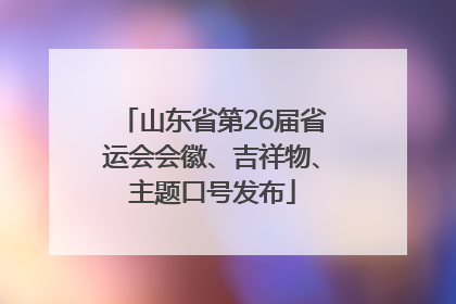 山东省第26届省运会会徽、吉祥物、主题口号发布