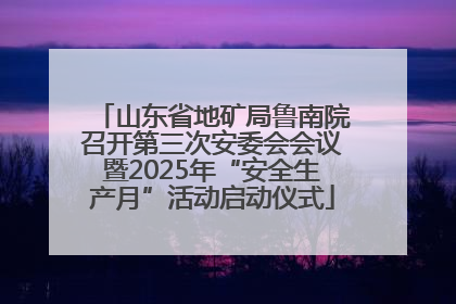 山东省地矿局鲁南院召开第三次安委会会议暨2025年“安全生产月”活动启动仪式