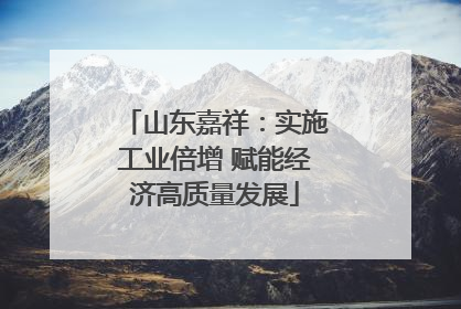山东嘉祥：实施工业倍增 赋能经济高质量发展