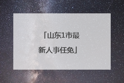 山东1市最新人事任免