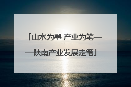 山水为墨 产业为笔——陕南产业发展走笔