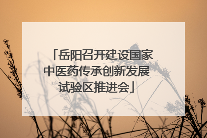 岳阳召开建设国家中医药传承创新发展试验区推进会
