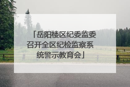 岳阳楼区纪委监委召开全区纪检监察系统警示教育会