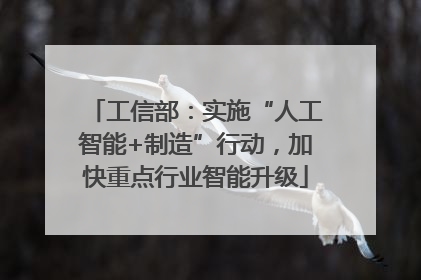 工信部：实施“人工智能+制造”行动，加快重点行业智能升级