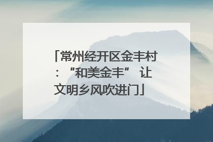 常州经开区金丰村：“和美金丰” 让文明乡风吹进门