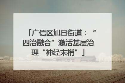 广信区旭日街道：“四治融合”激活基层治理“神经末梢”