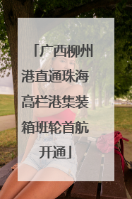 广西柳州港直通珠海高栏港集装箱班轮首航开通