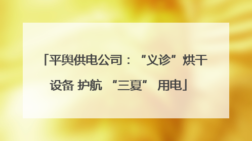 平舆供电公司：“义诊”烘干设备 护航 “三夏” 用电