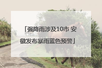 强降雨涉及10市 安徽发布暴雨蓝色预警