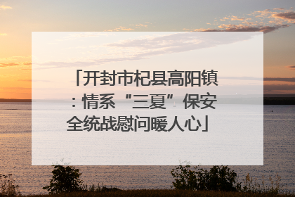 开封市杞县高阳镇：情系“三夏”保安全统战慰问暖人心