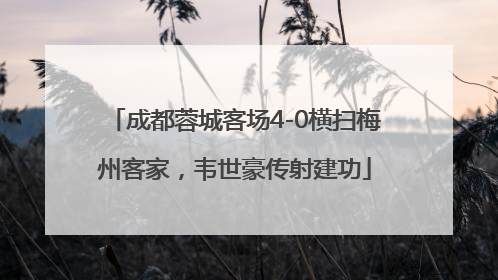 成都蓉城客场4-0横扫梅州客家，韦世豪传射建功