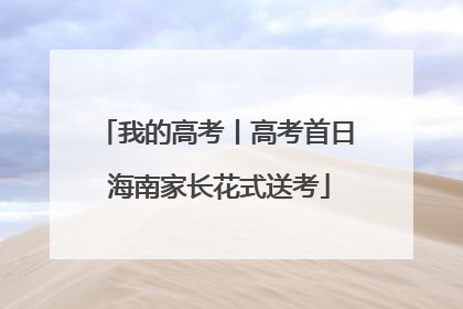 我的高考丨高考首日 海南家长花式送考