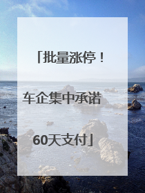 批量涨停！车企集中承诺60天支付