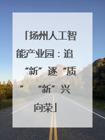 扬州人工智能产业园：追“新”逐“质” “新”兴向荣