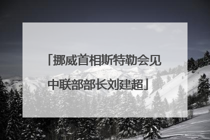 挪威首相斯特勒会见中联部部长刘建超