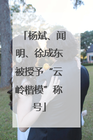 杨斌、闻明、徐成东被授予“云岭楷模”称号