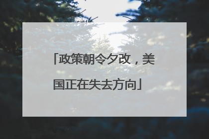 政策朝令夕改，美国正在失去方向