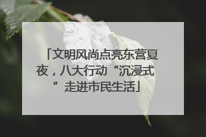 文明风尚点亮东营夏夜，八大行动“沉浸式”走进市民生活