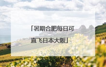 暑期合肥每日可直飞日本大阪