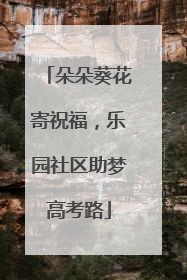 朵朵葵花寄祝福，乐园社区助梦高考路