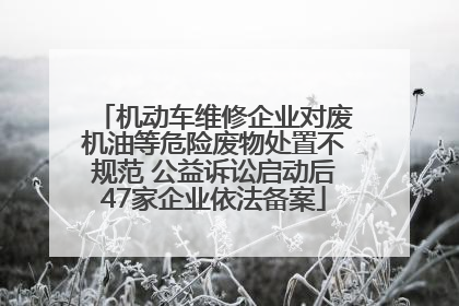 机动车维修企业对废机油等危险废物处置不规范 公益诉讼启动后47家企业依法备案