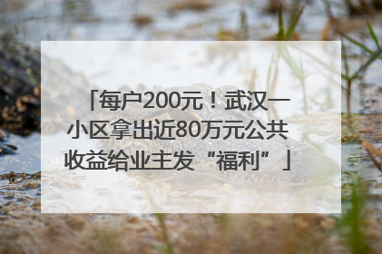每户200元！武汉一小区拿出近80万元公共收益给业主发“福利”