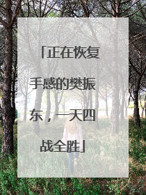正在恢复手感的樊振东，一天四战全胜